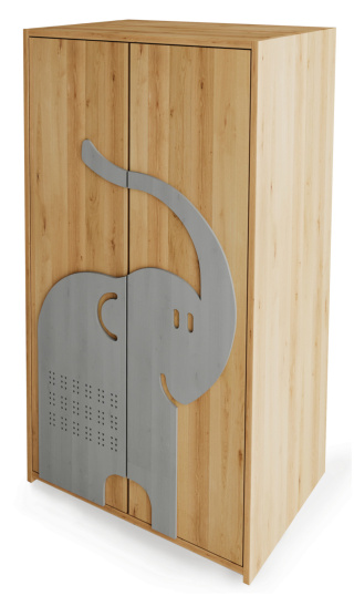 Elephant small wardrobe - solid, oiled alder and pine wood