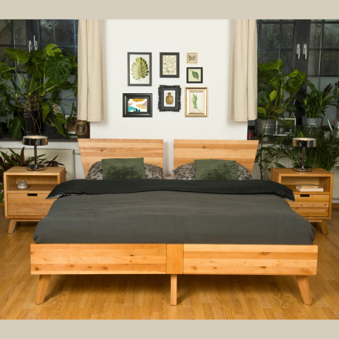 Dasos bed with a headboard - solid, oiled alder wood