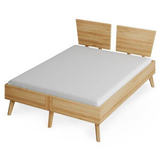 Dasos bed with a headboard - solid, oiled alder wood