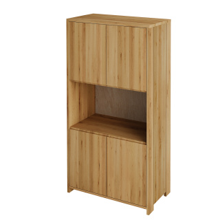 Silva bookshelf - doors - solid, lacquered alder wood