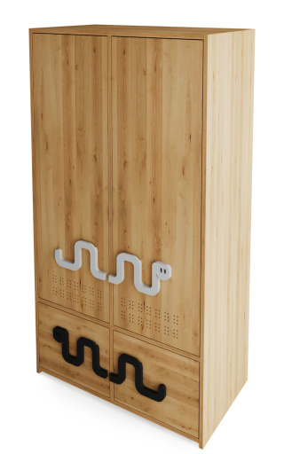 Snake wardrobe - solid, oiled alder wood