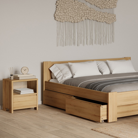 Underbed drawer for Silva bed - solid, lacquered alder wood